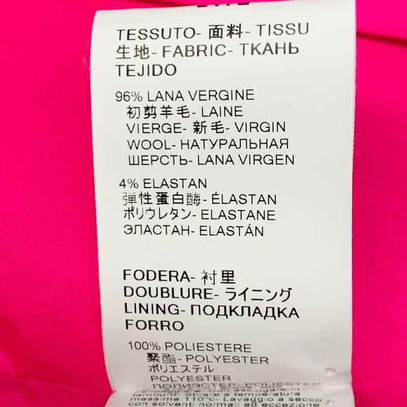 MSGM Size 2 Pink Wool Blend Peak Lapel Single Button Jacket Blazer - Picture 9 of 11